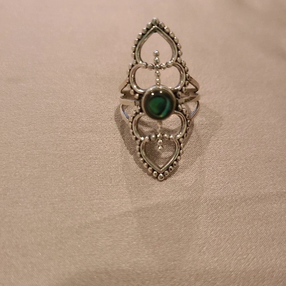 Sterling silver abalone shell ring